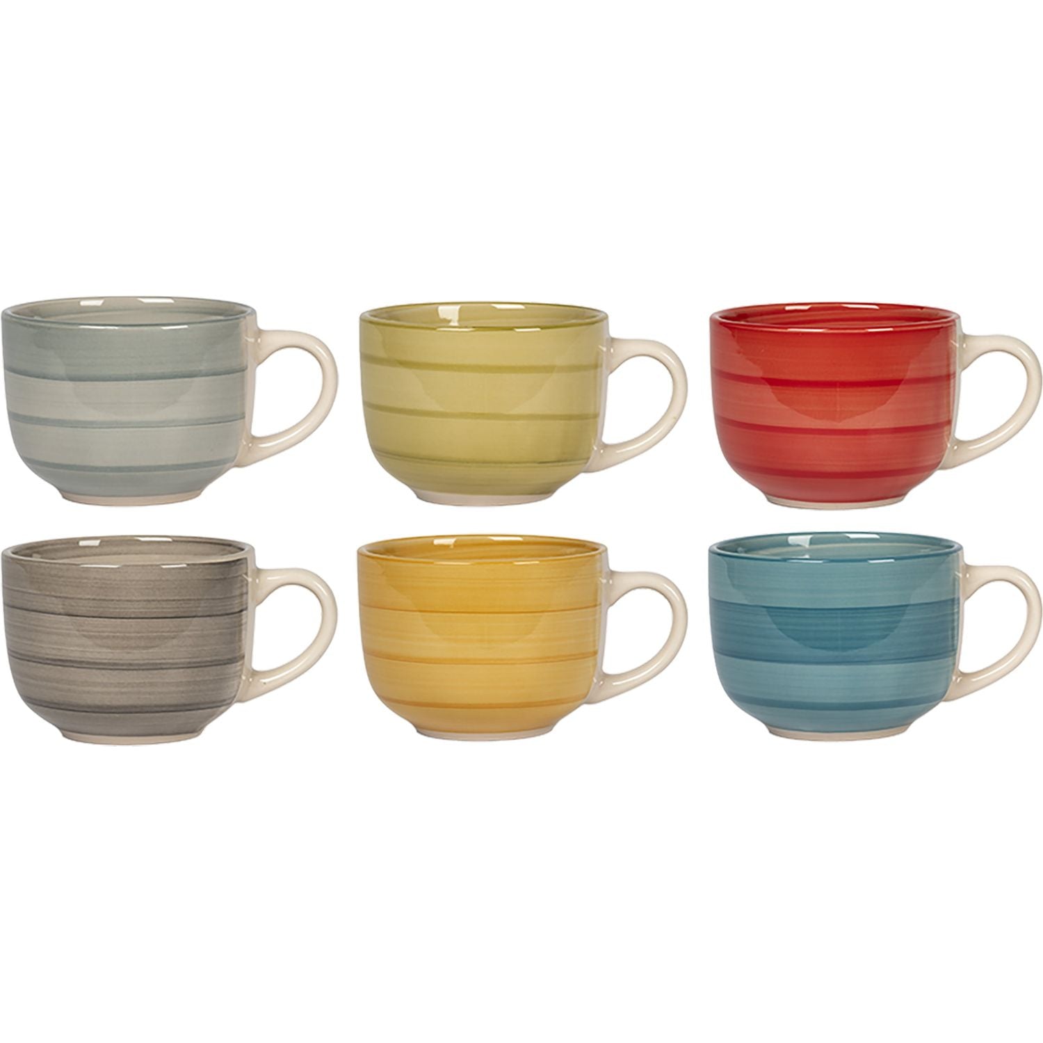 GUSTO CASA - Tazza in stoneware Multicolor Tipika 48 cl - set 2 pezzi